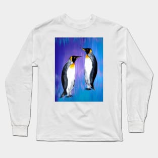 Blue, Purple and Penguins Long Sleeve T-Shirt